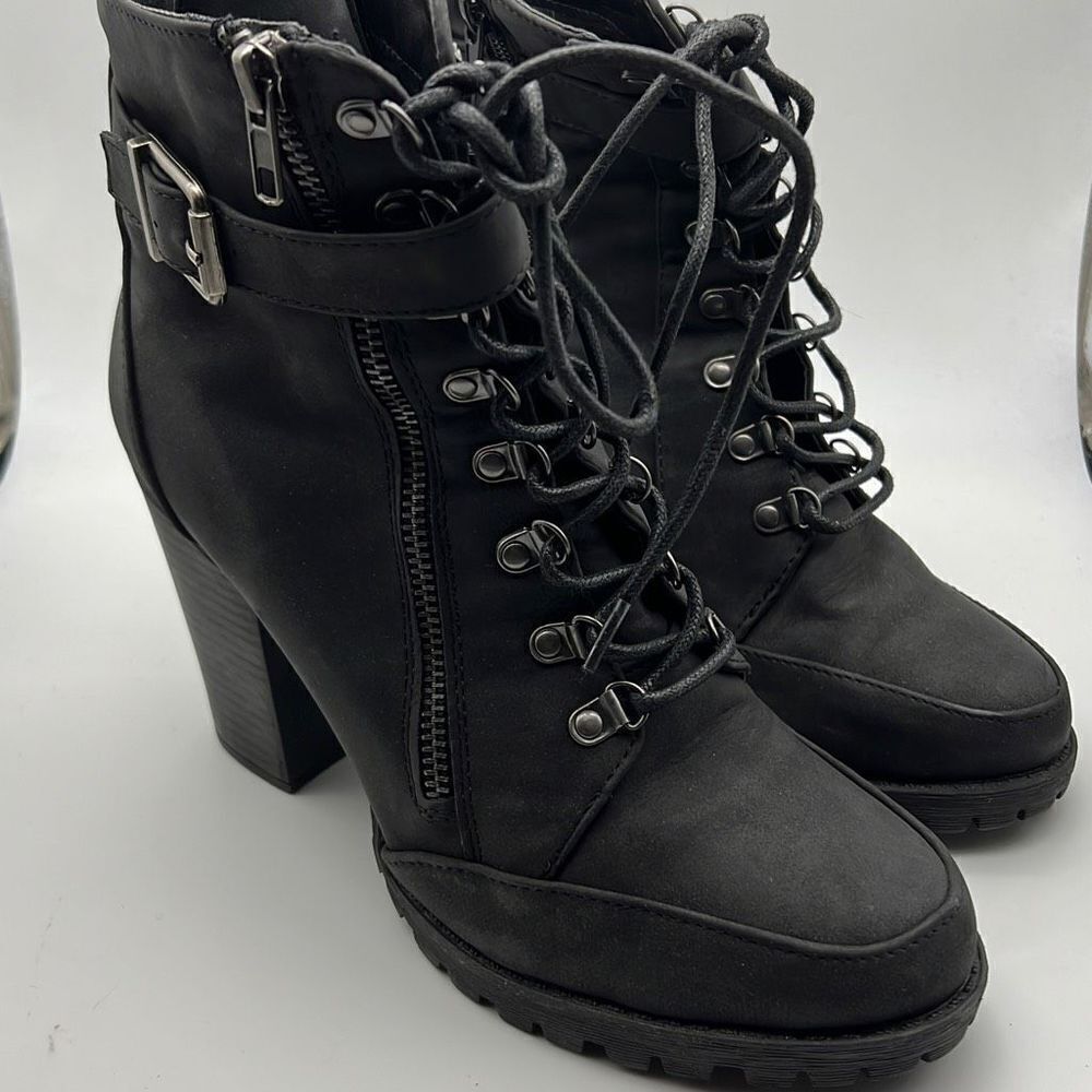 ‎JustFab Lace-Up Bootie Womens Boot-8.5